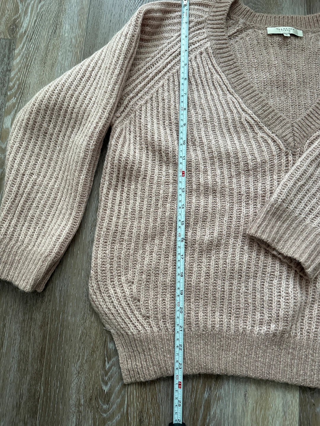 Selected Femme dusty Pink V-Neck Knit Sweater - Size L - photo 5