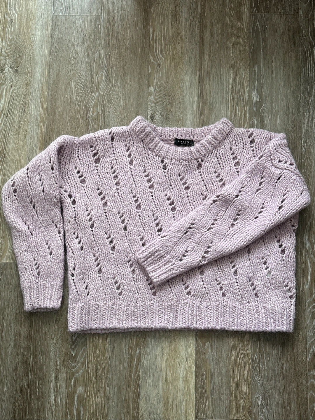 SELECTED Femme M Pink Chunky Knit Sweater