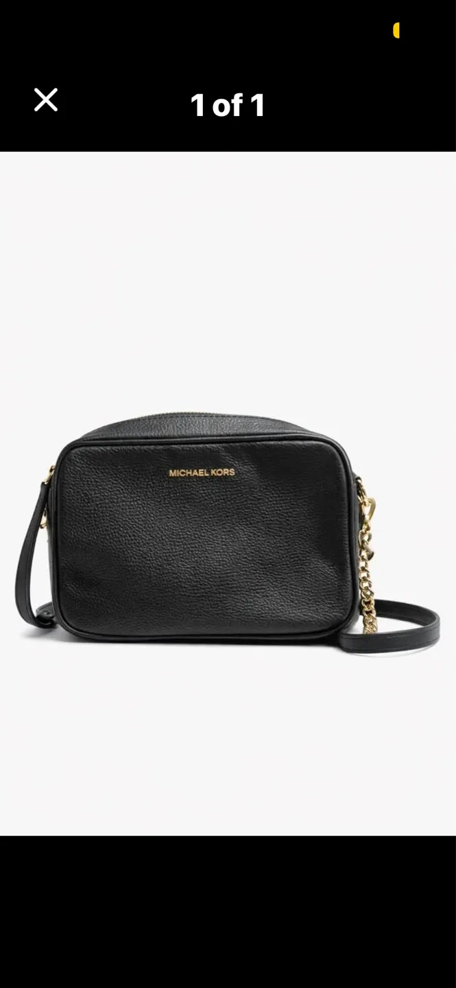 Michael Kors Black Leather Camera Bag
