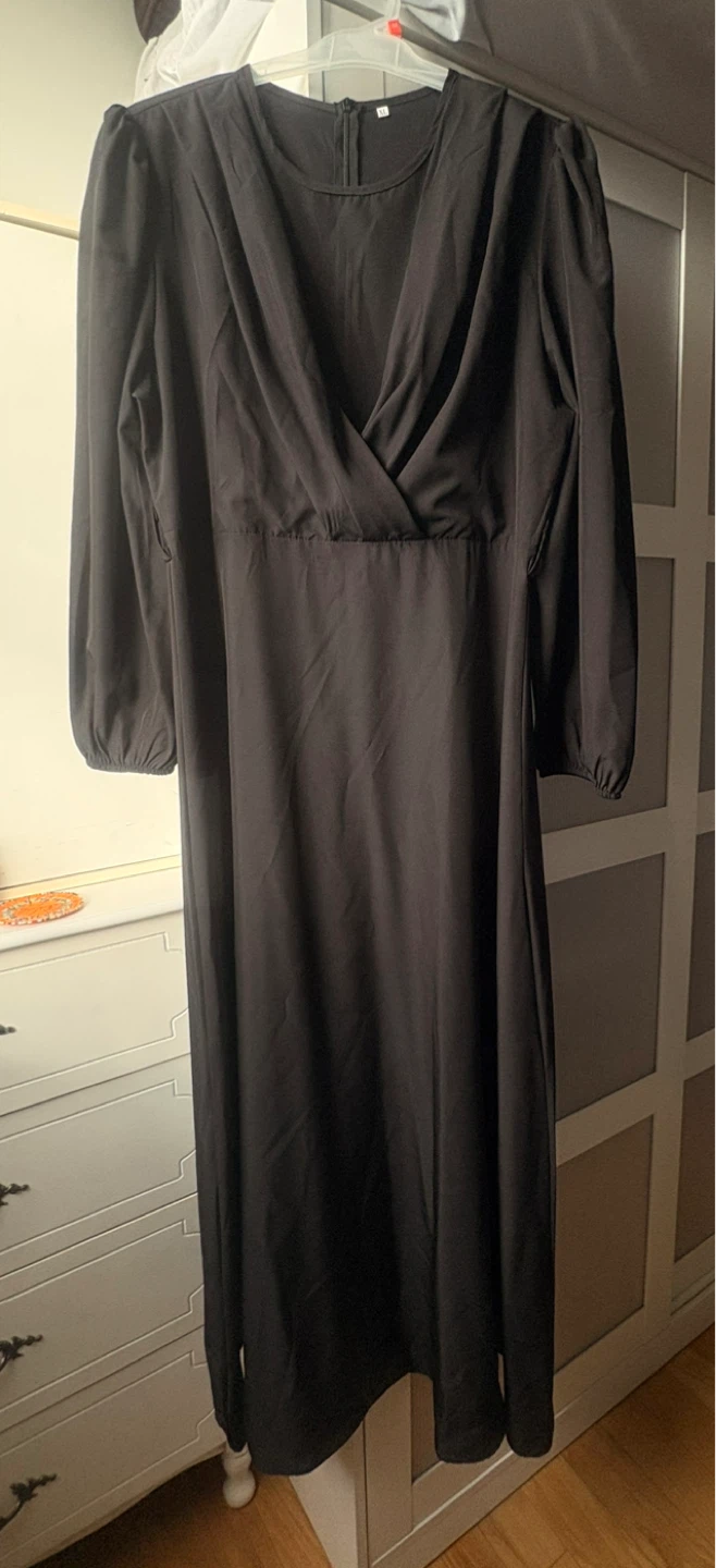 Black Maxi Dress with V-Neck