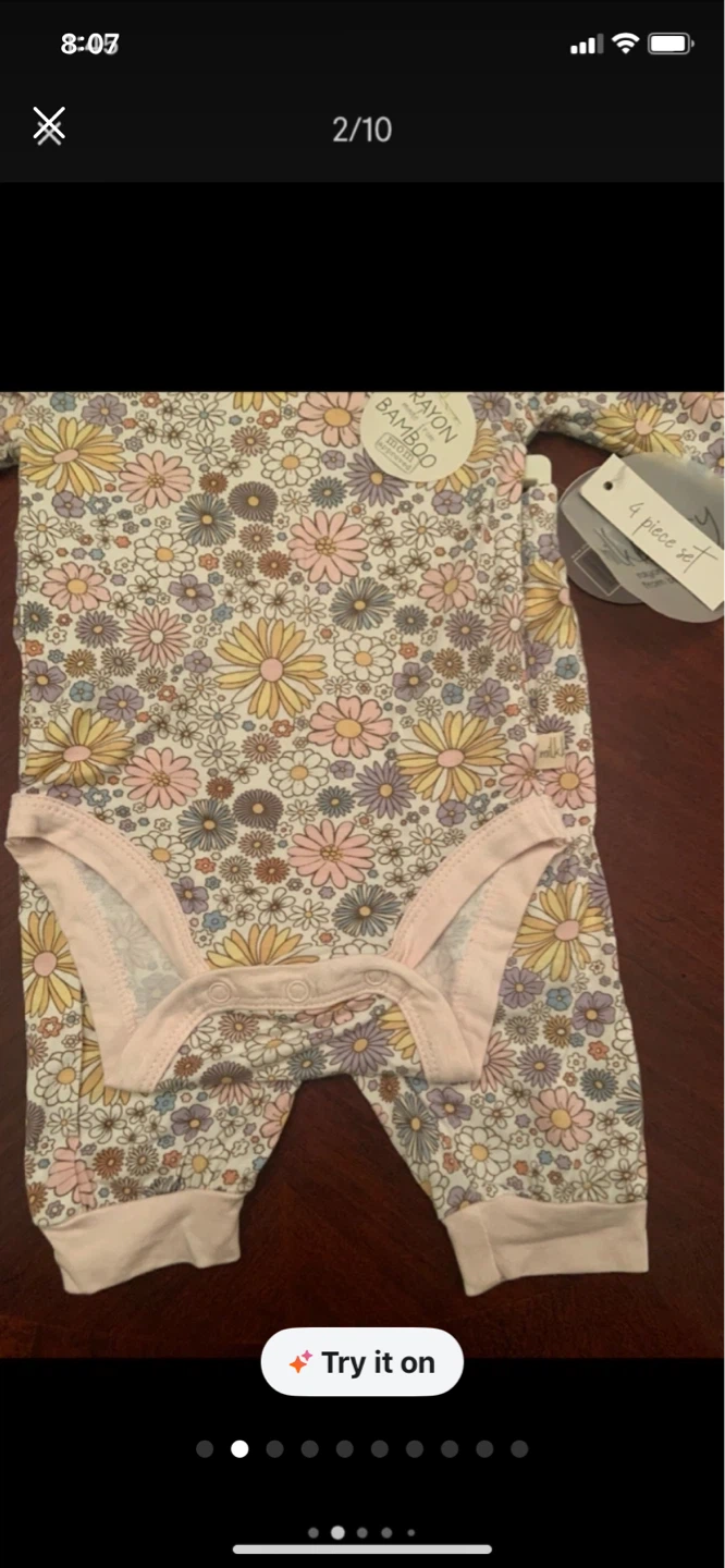 Milkberry Baby 3 Piece Floral Set 0-3M - photo 2