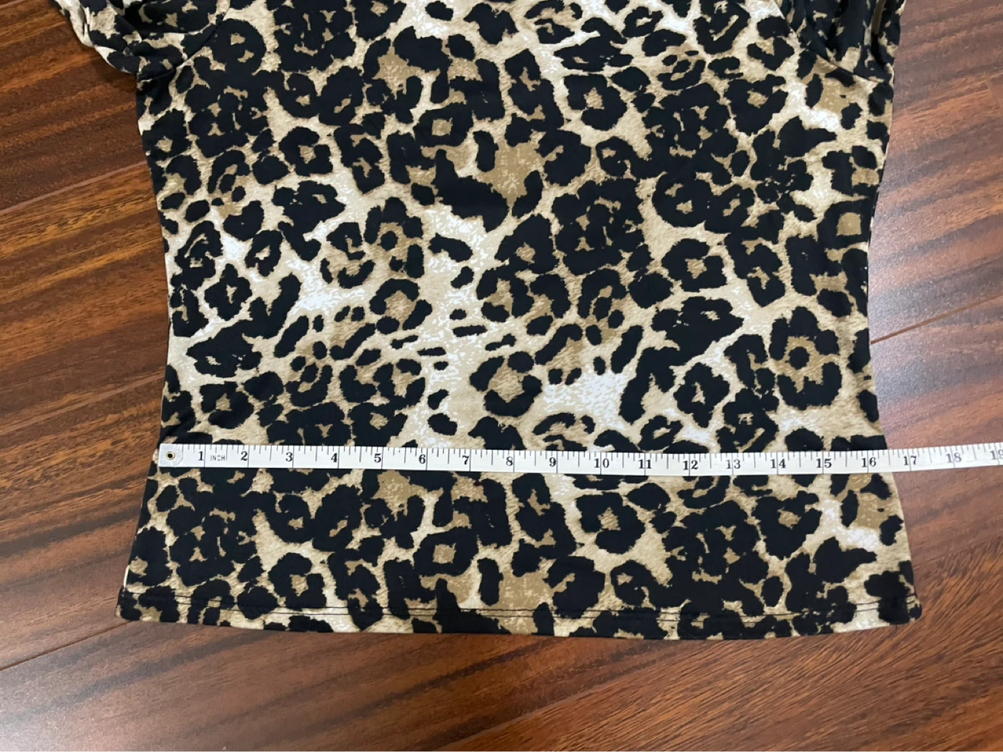 Gaze women’s medium long sleeve top, leopard print, black tan - photo 4