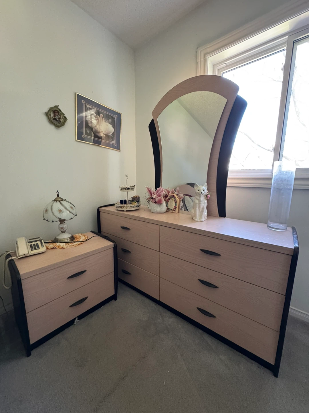 Bedroom Set: Dresser, Nightstand, and Wardrobe