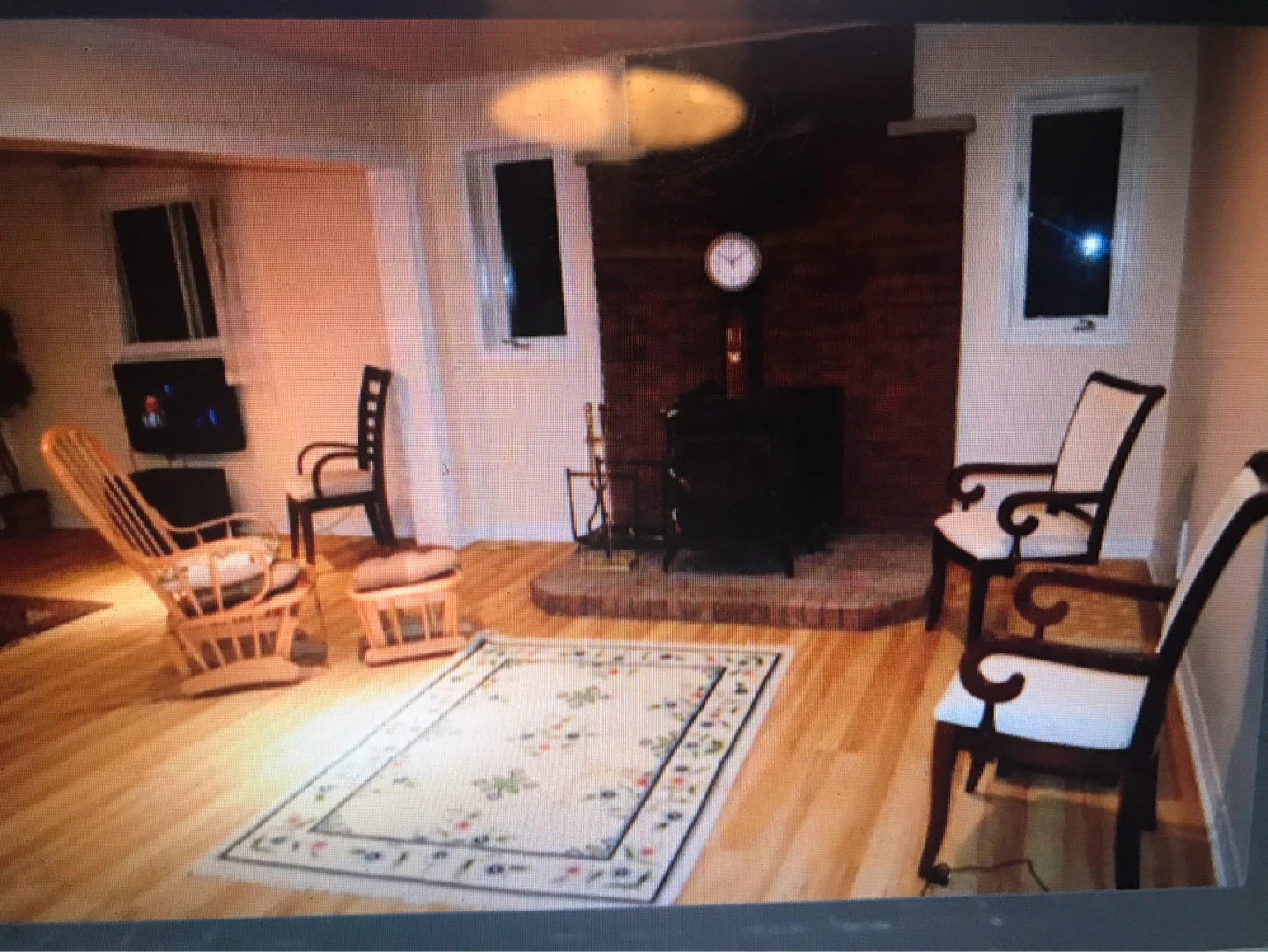 Wooden rocking chair and ottoman
