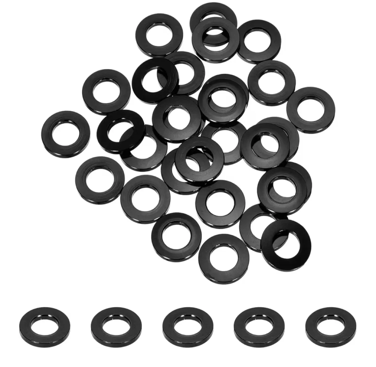 30pcs M8 Flat Washers (Black)