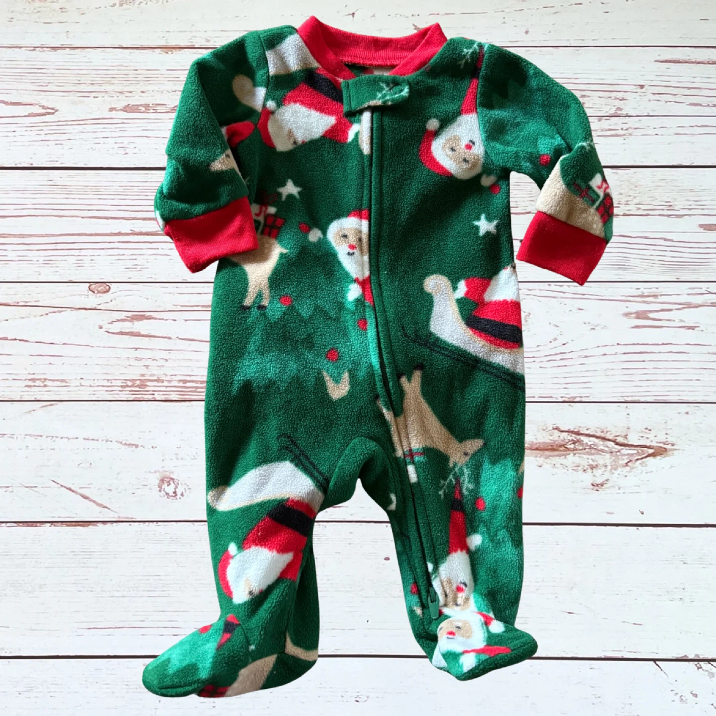 Newborn Baby Christmas Footie Pajamas 4 pc. Bundle - photo 5