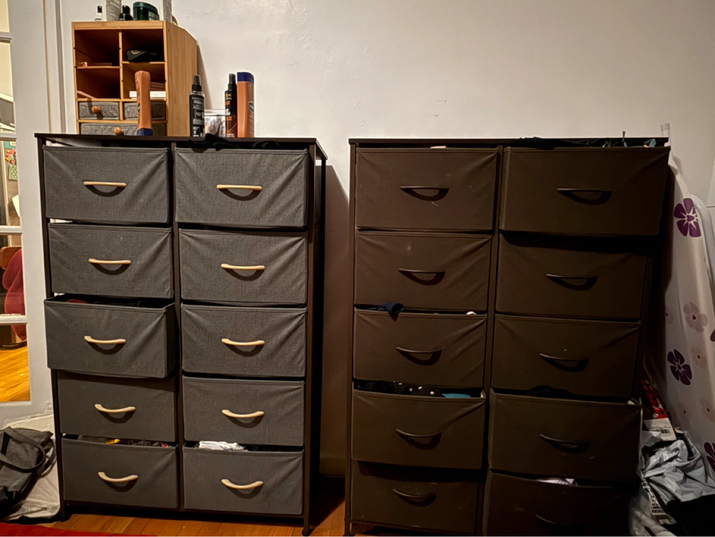Set of 2 Fabric Drawer Dressers