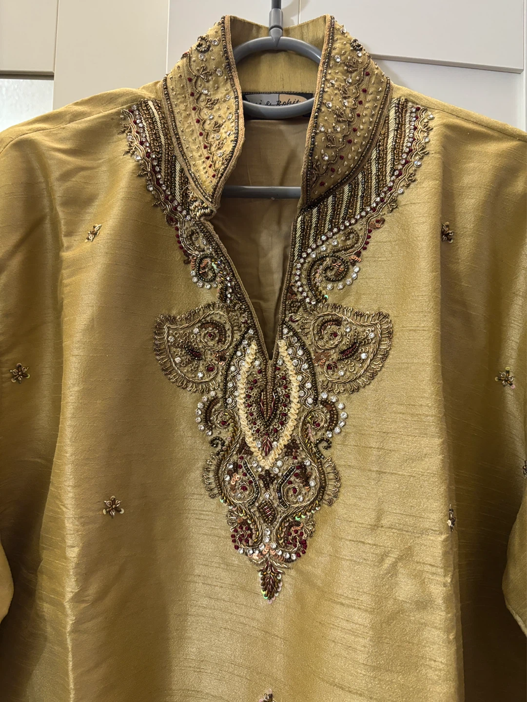 Men's Embellished Kurta with Scarf and pant - photo 2