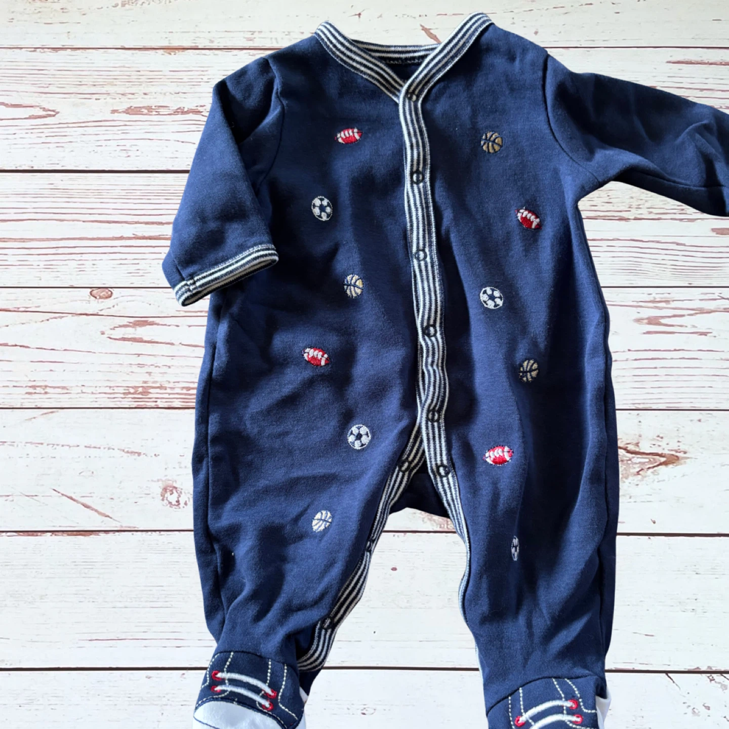 Newborn Baby Sports Themes Footie Pajamas 2 pc. Bundle - photo 3