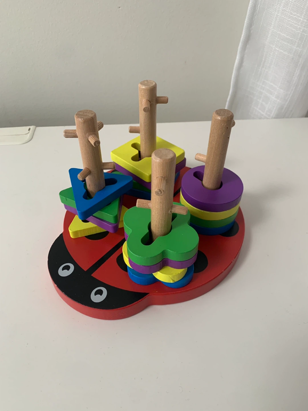 Montessori Wooden Ladybug Shape Sorter Toy