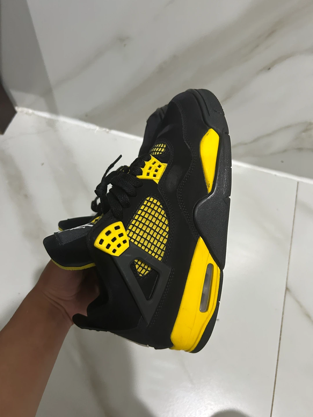Air Jordan 4 "Lightning" Black Yellow Men's Shoes