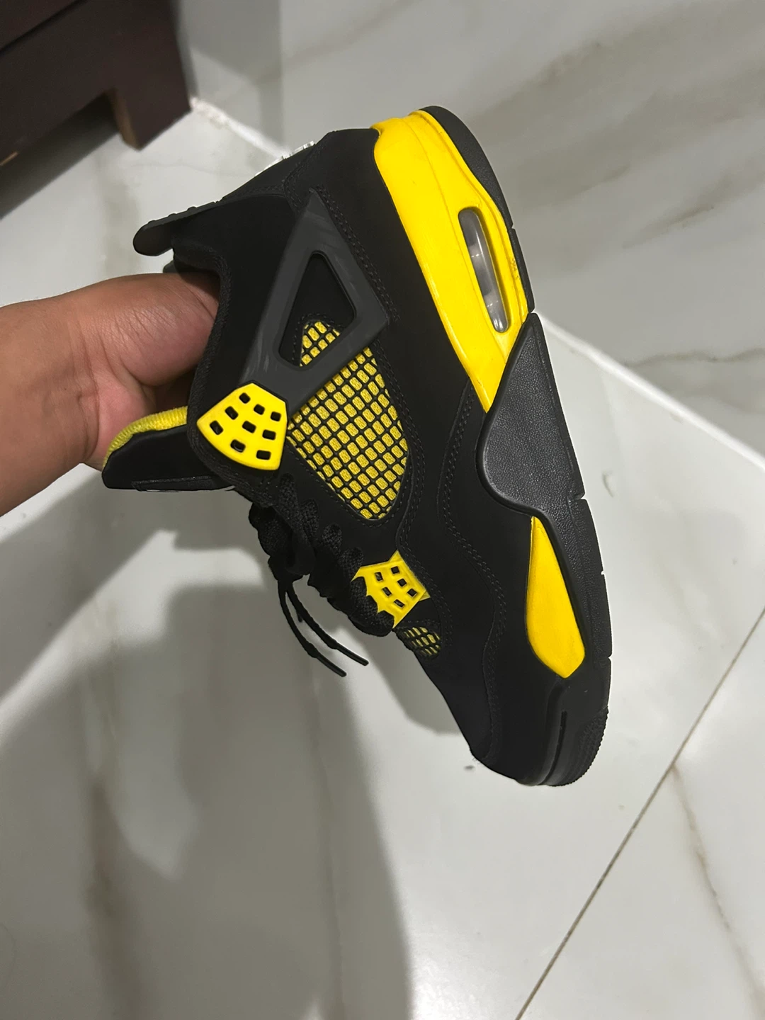 Air Jordan 4 "Lightning" Black Yellow Men's Shoes - photo 3