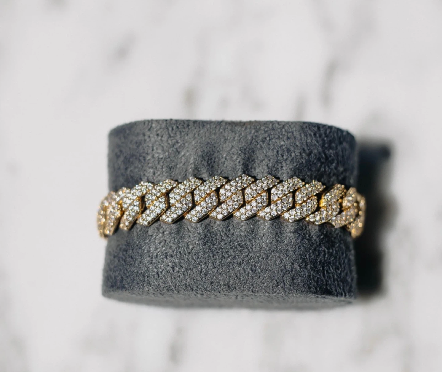 Gold Diamond Cuban Link Bracelet