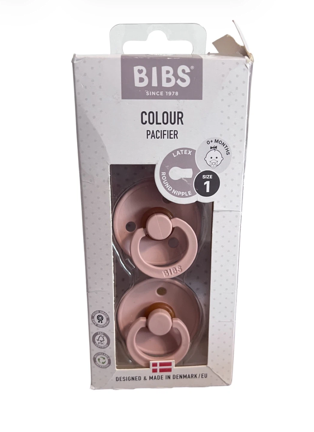 BIBS Colour Pacifiers Set of 2 – Size 1 – Brand New