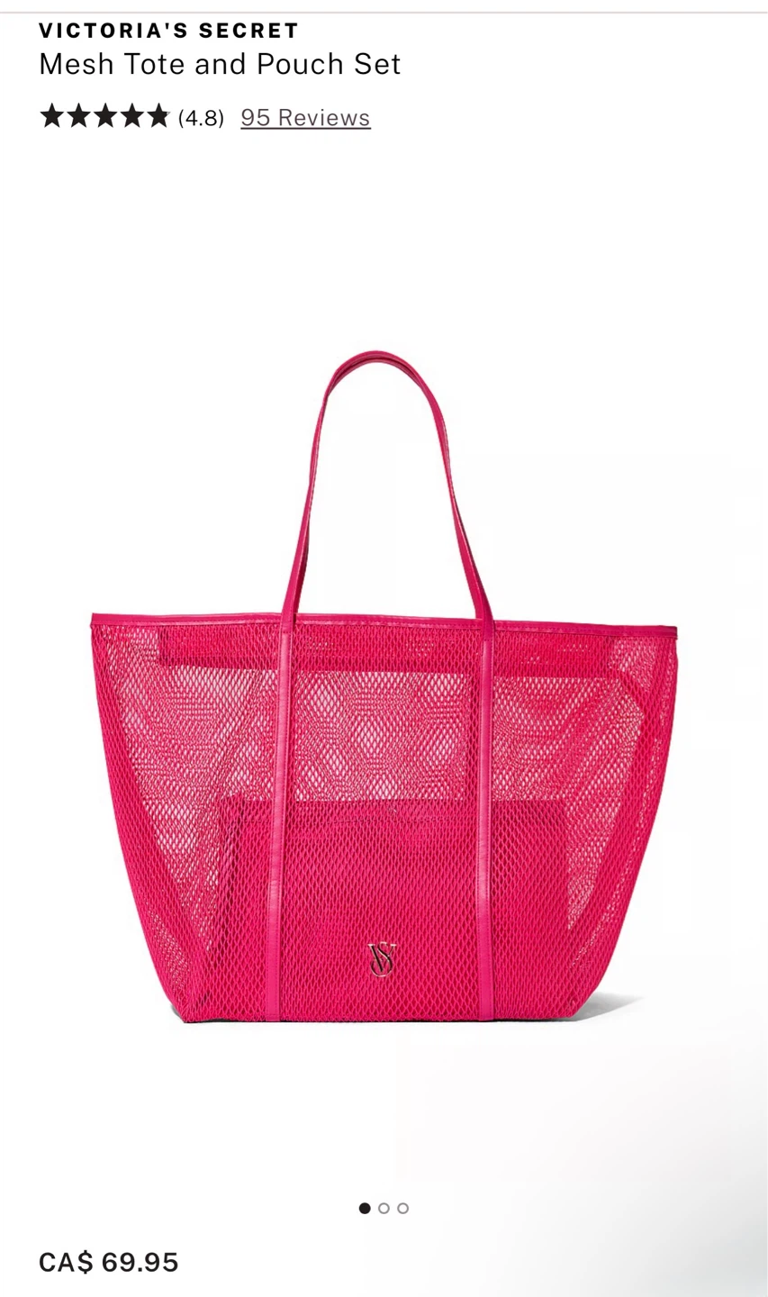NEW Victoria's Secret Large Mesh Tote & Pouch Set - photo 2
