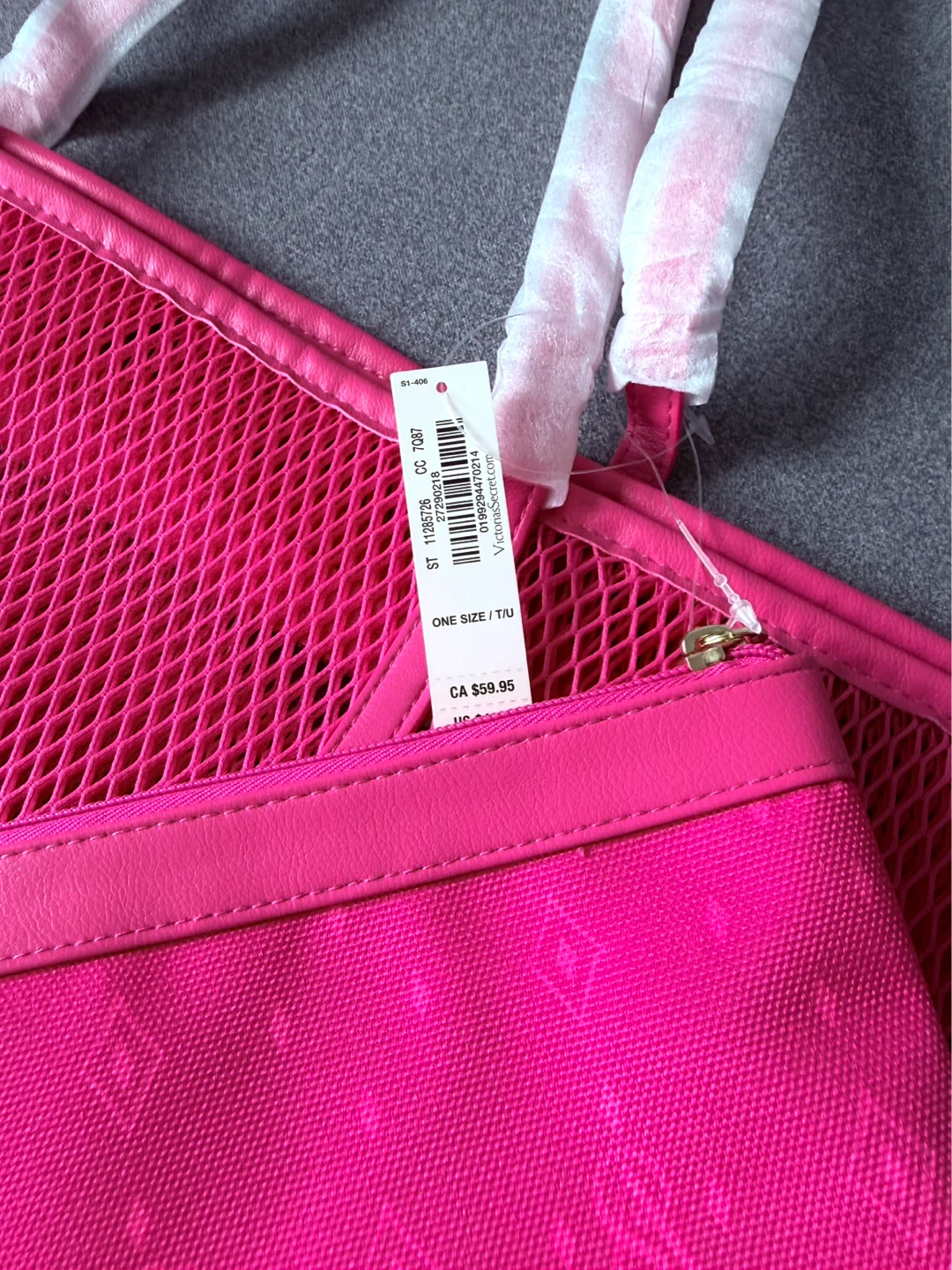 NEW Victoria's Secret Large Mesh Tote & Pouch Set - photo 4