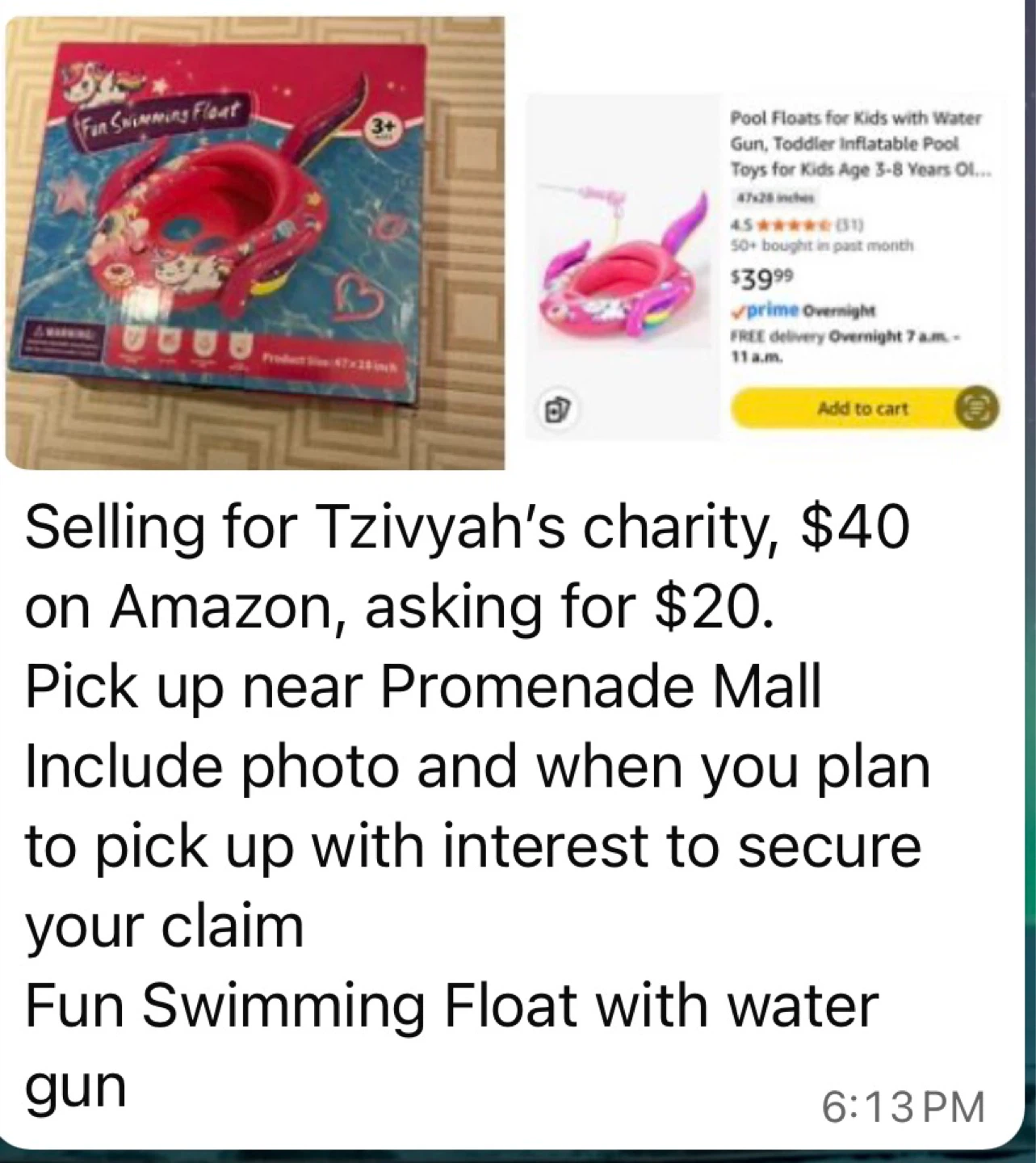 Fun Swimming Float with Water Gun for Kids