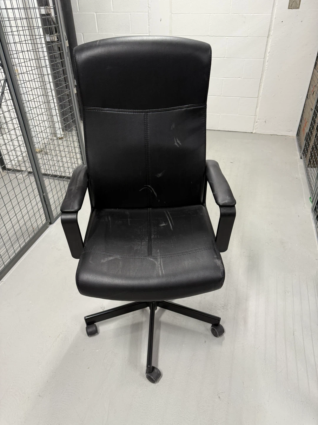 Black Faux Leather Office Chair
