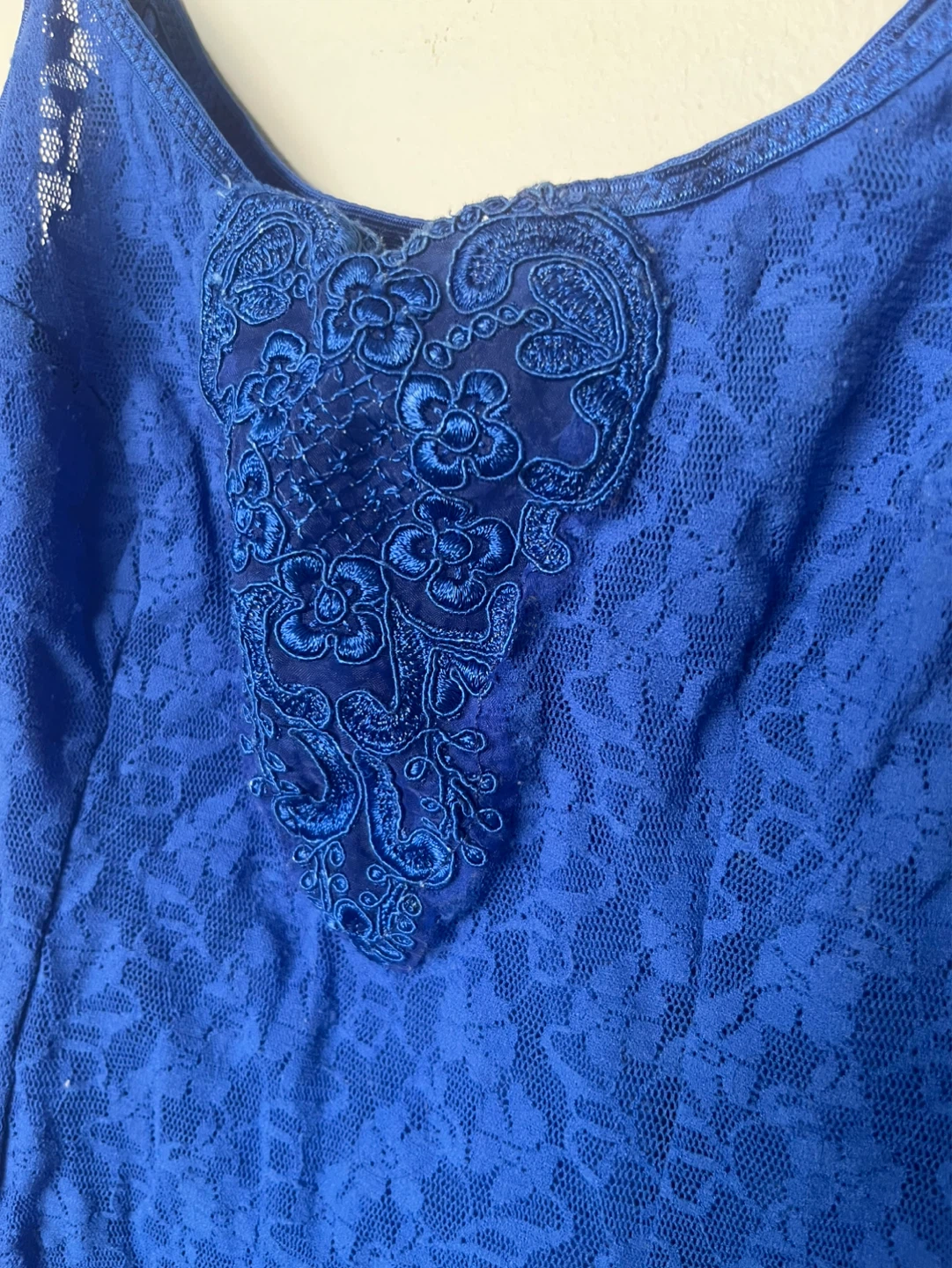 Vintage Arianne Blue Floral Lace Slip Dress / Chemise - photo 2