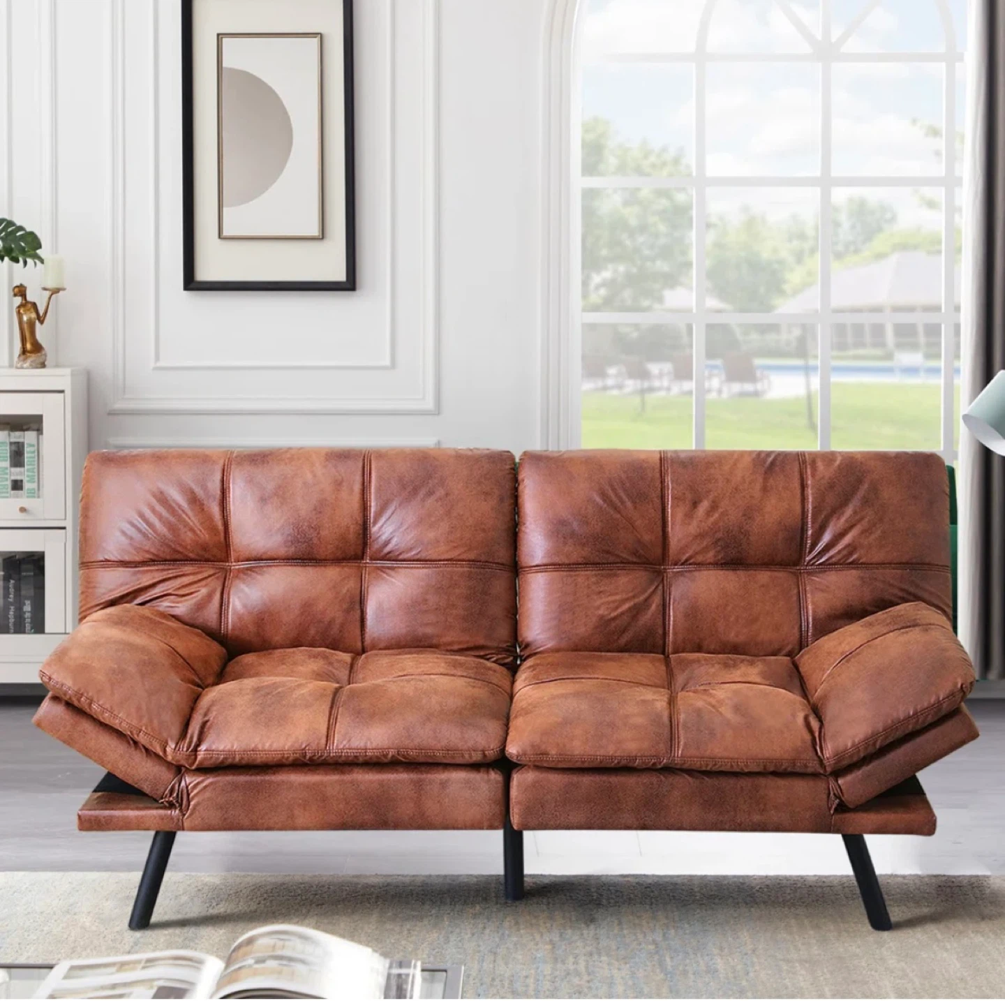 Brown Futon Sofa Bed - photo 5
