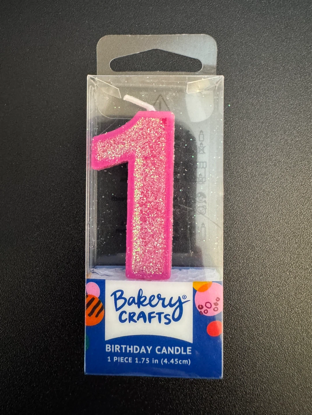 Bakery Crafts Pink Glitter Number 1 Birthday Candle