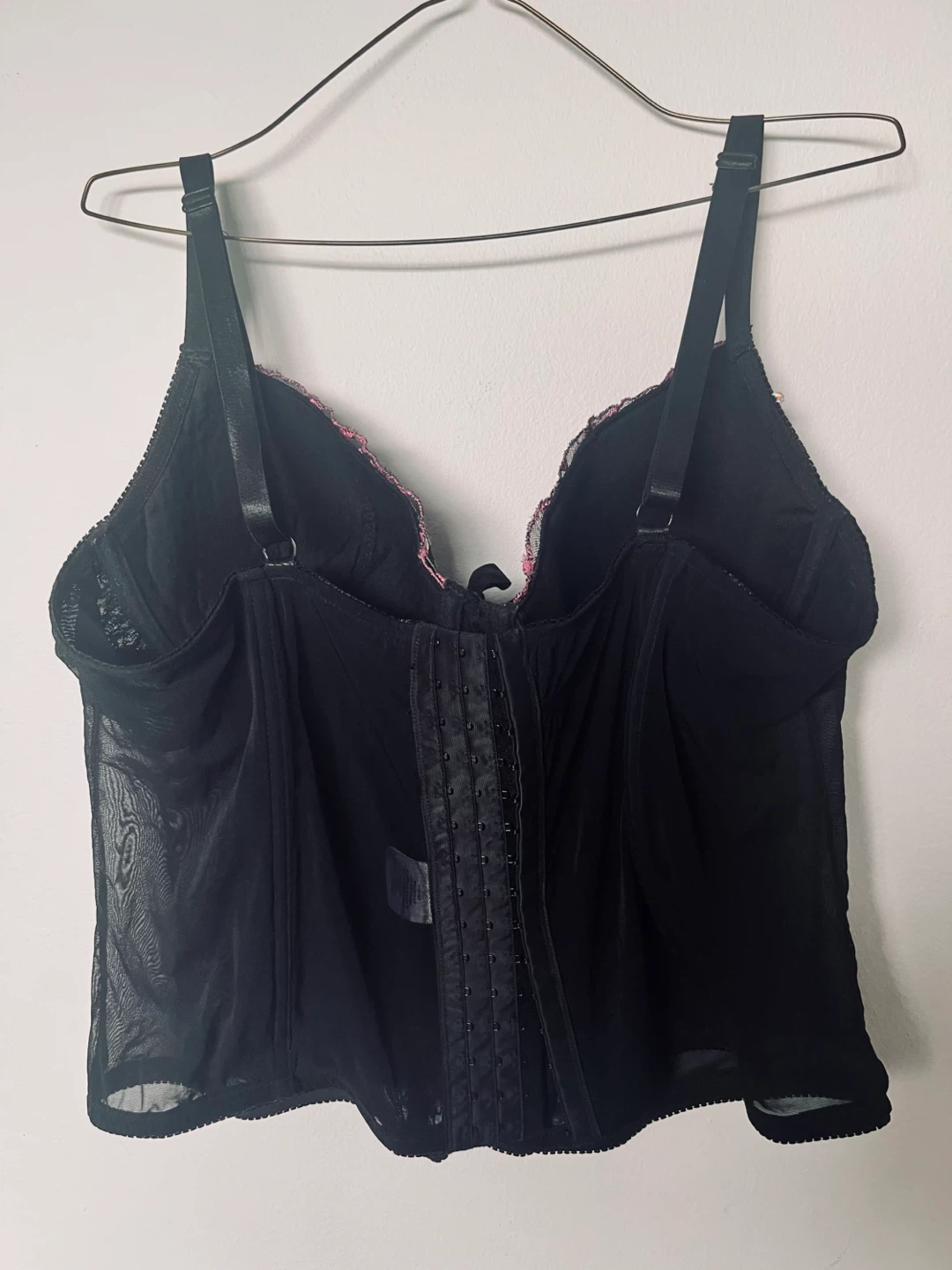3X Torrid Black & Pink Floral Embroidered Corset Bustier - photo 4
