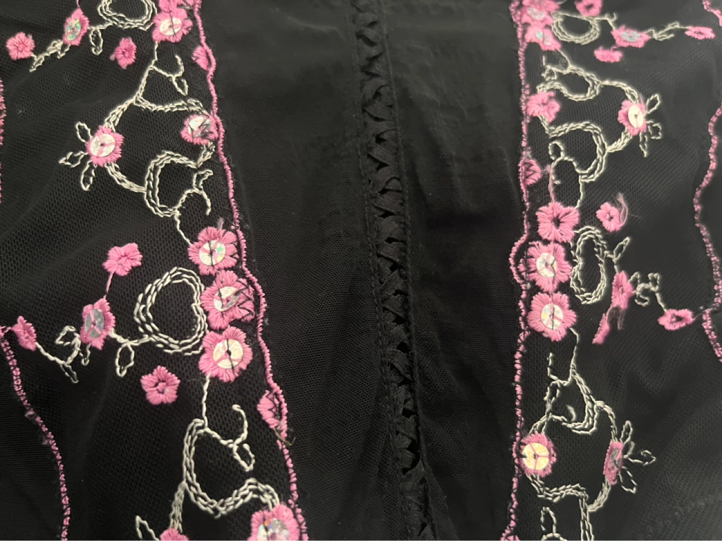 3X Torrid Black & Pink Floral Embroidered Corset Bustier - photo 5