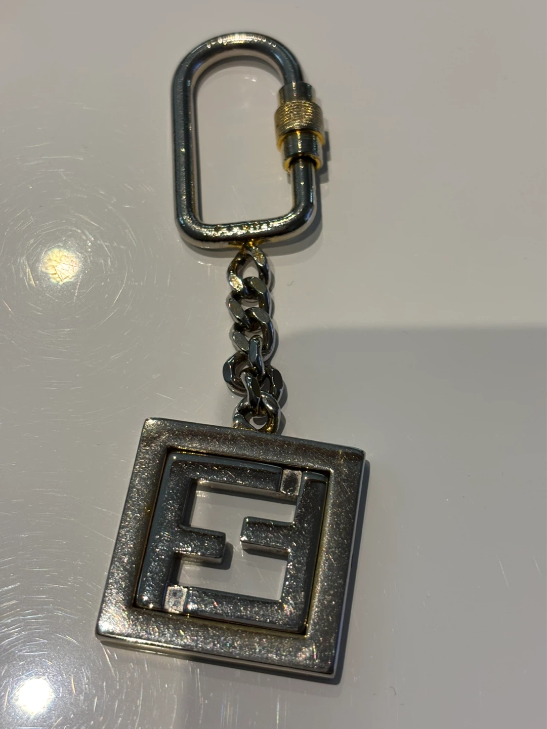 Fendi 1980s Vintage Logo Metal Key Chain Unisex Bag Charm - photo 3