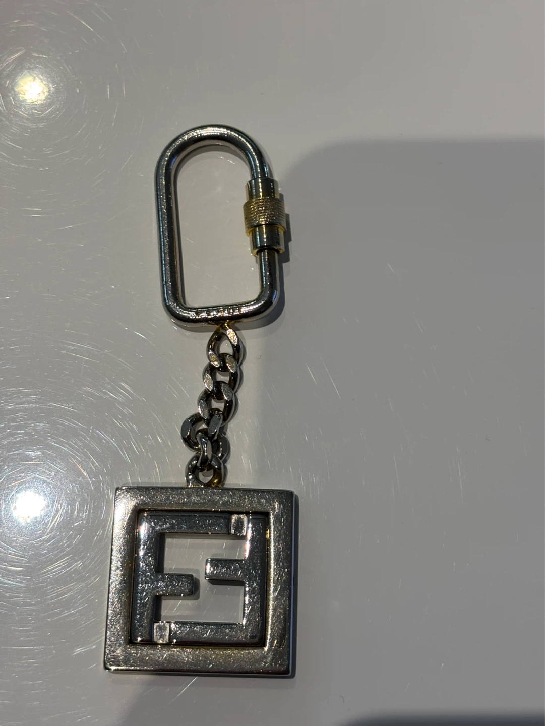 Fendi 1980s Vintage Logo Metal Key Chain Unisex Bag Charm - photo 4