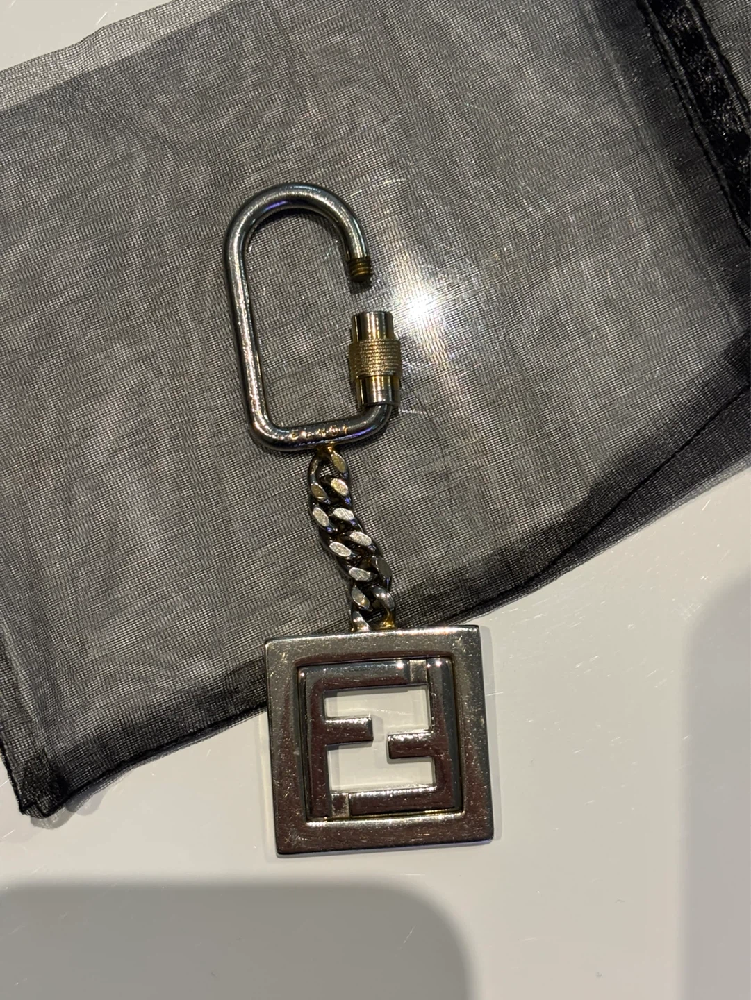 Fendi 1980s Vintage Logo Metal Key Chain Unisex Bag Charm