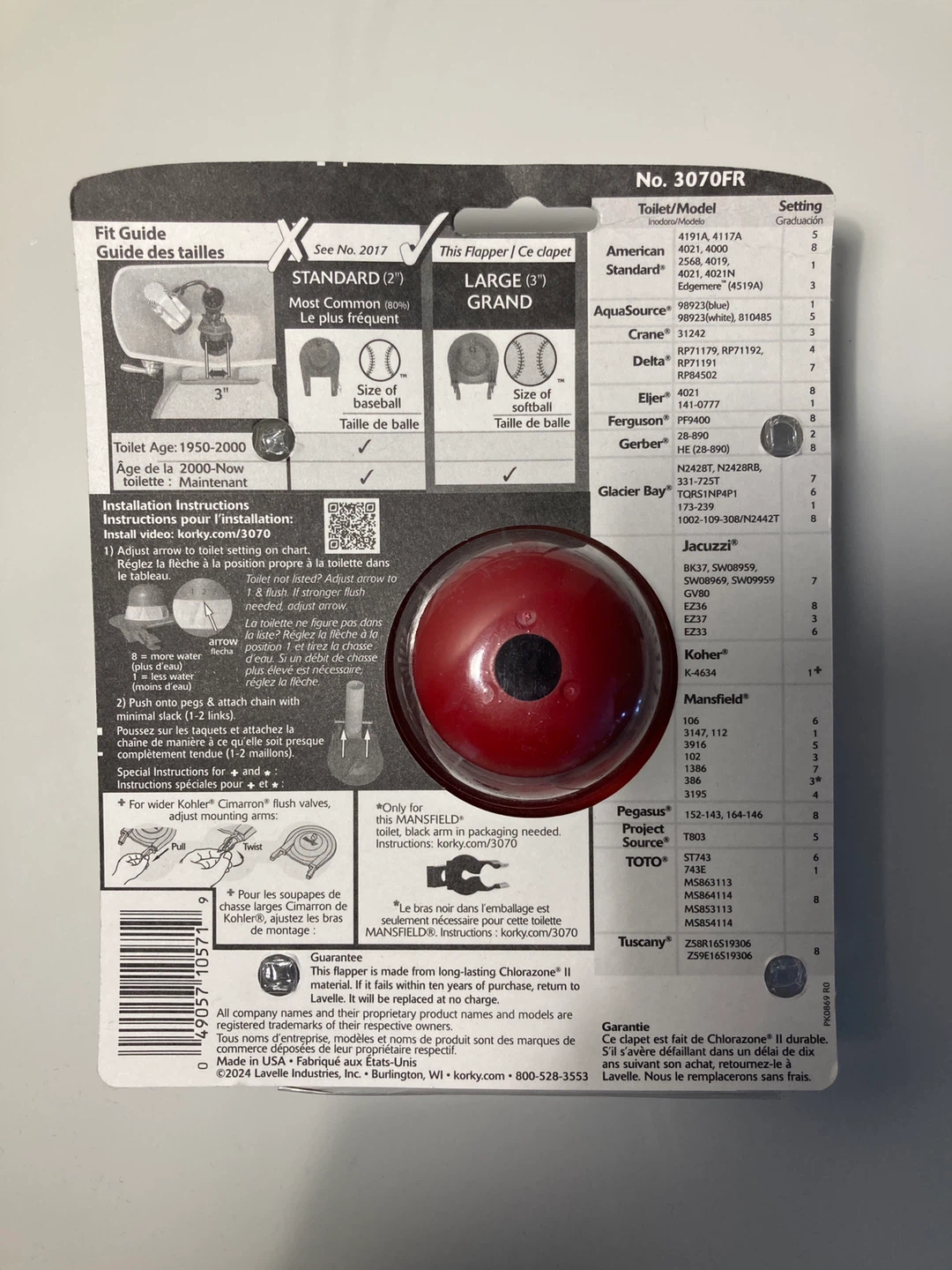 Korky Universal Large 3" Toilet Flapper - photo 2