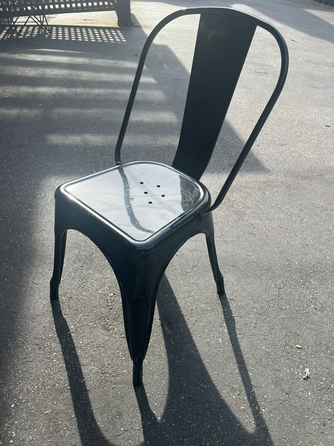 Black Metal Tolix Style Dining Chair