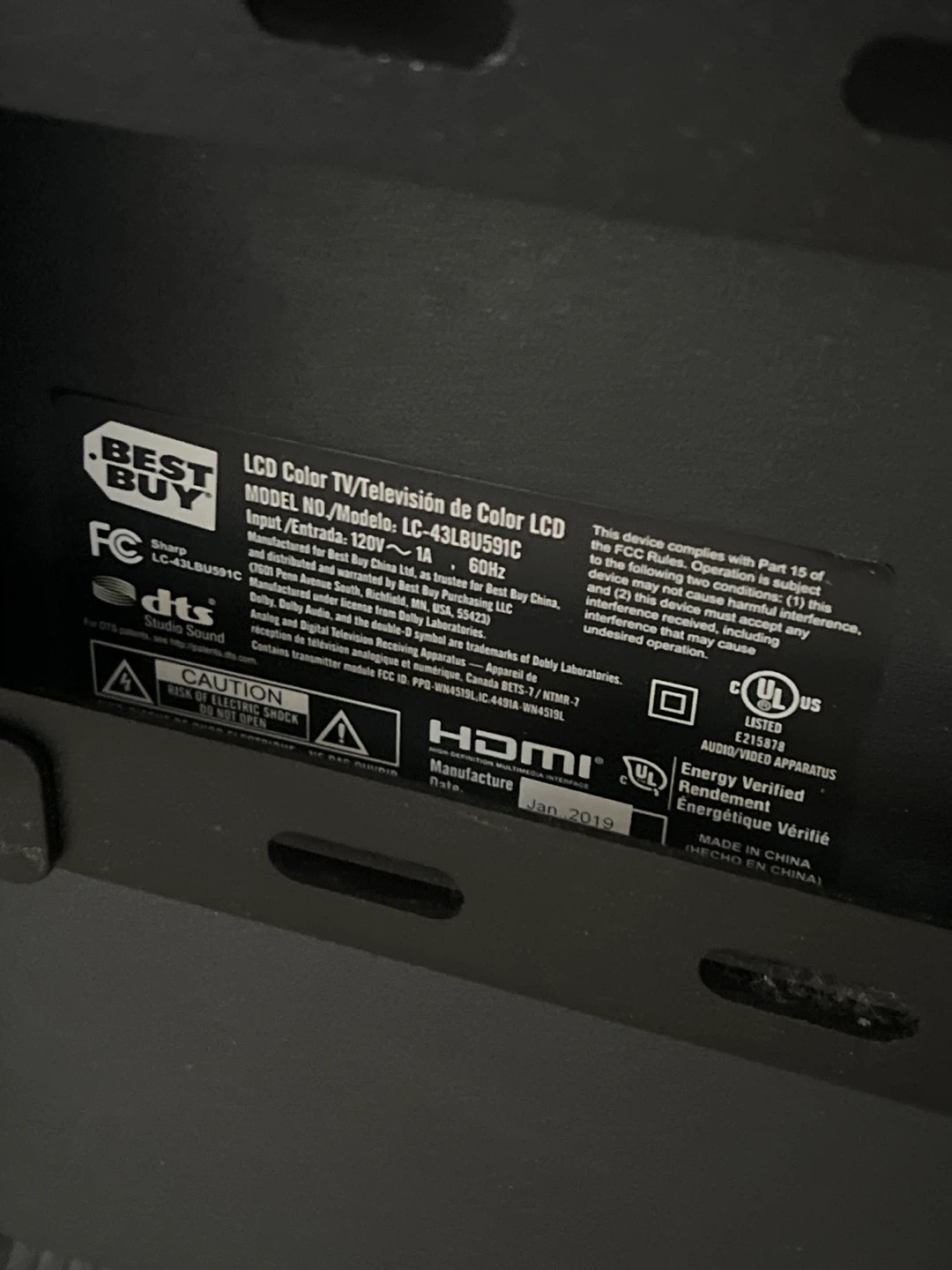 BEST BUY 43" LCD Color TV LC-43LB591C - photo 4