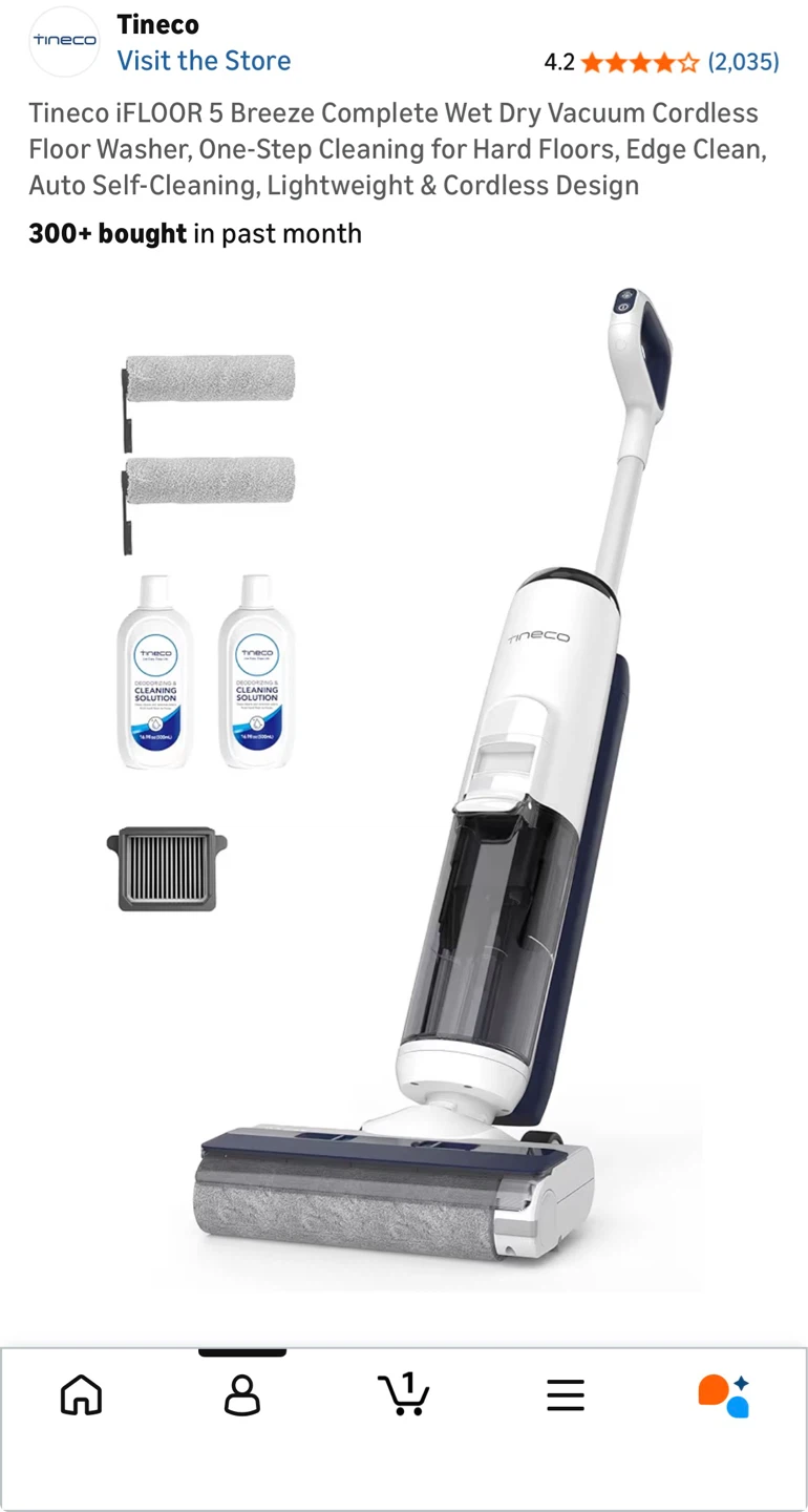 Tineco iFLOOR 5 Breeze Complete Wet Dry Vacuum Floor Washer