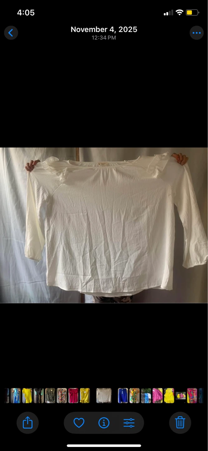 White Textured Long Sleeve Top