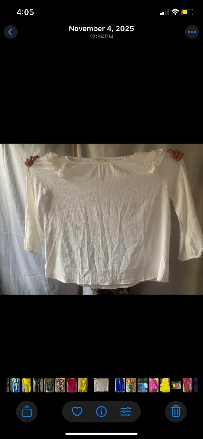 White Textured Long Sleeve Top