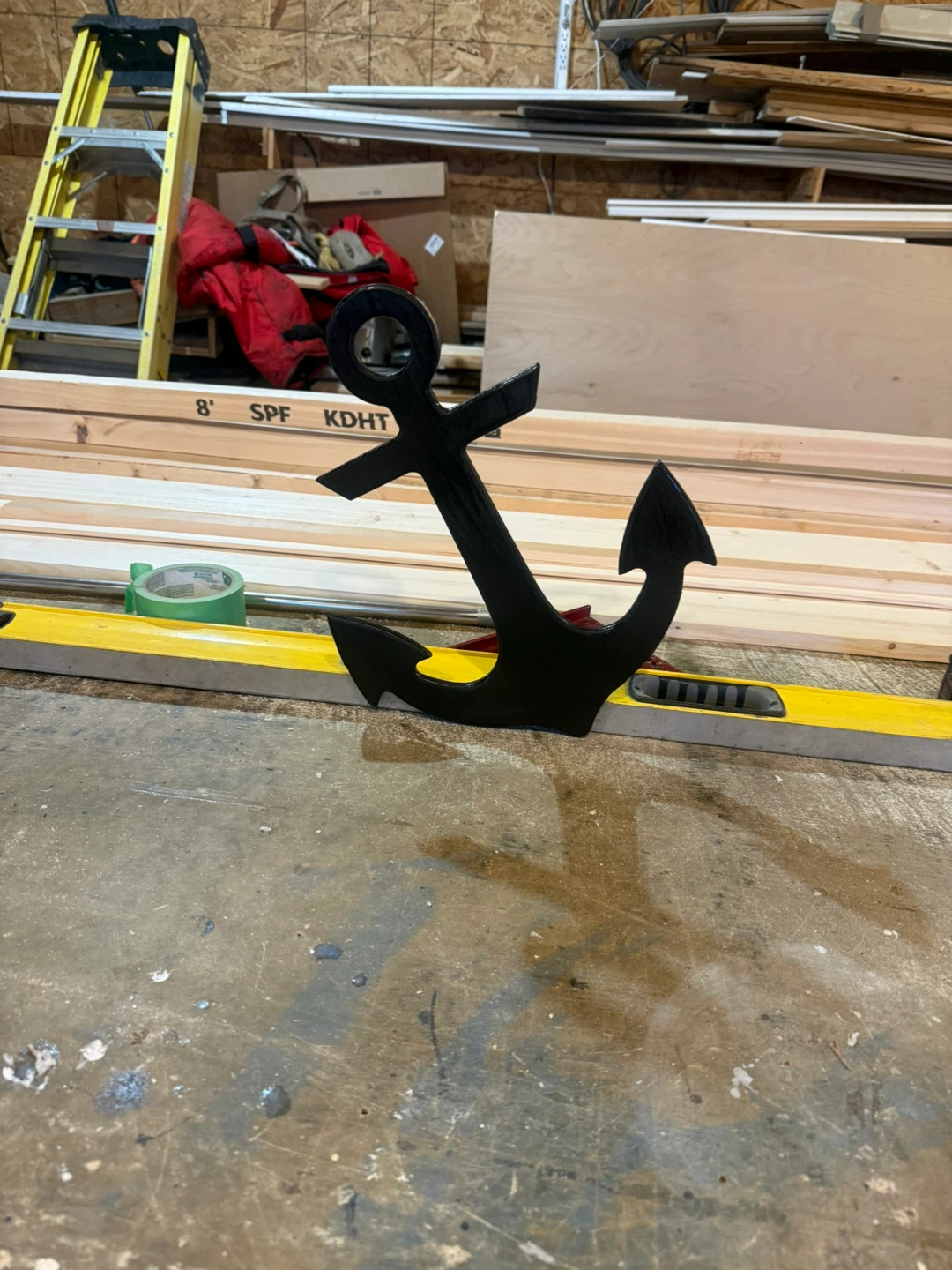 Black wood Anchor Decor