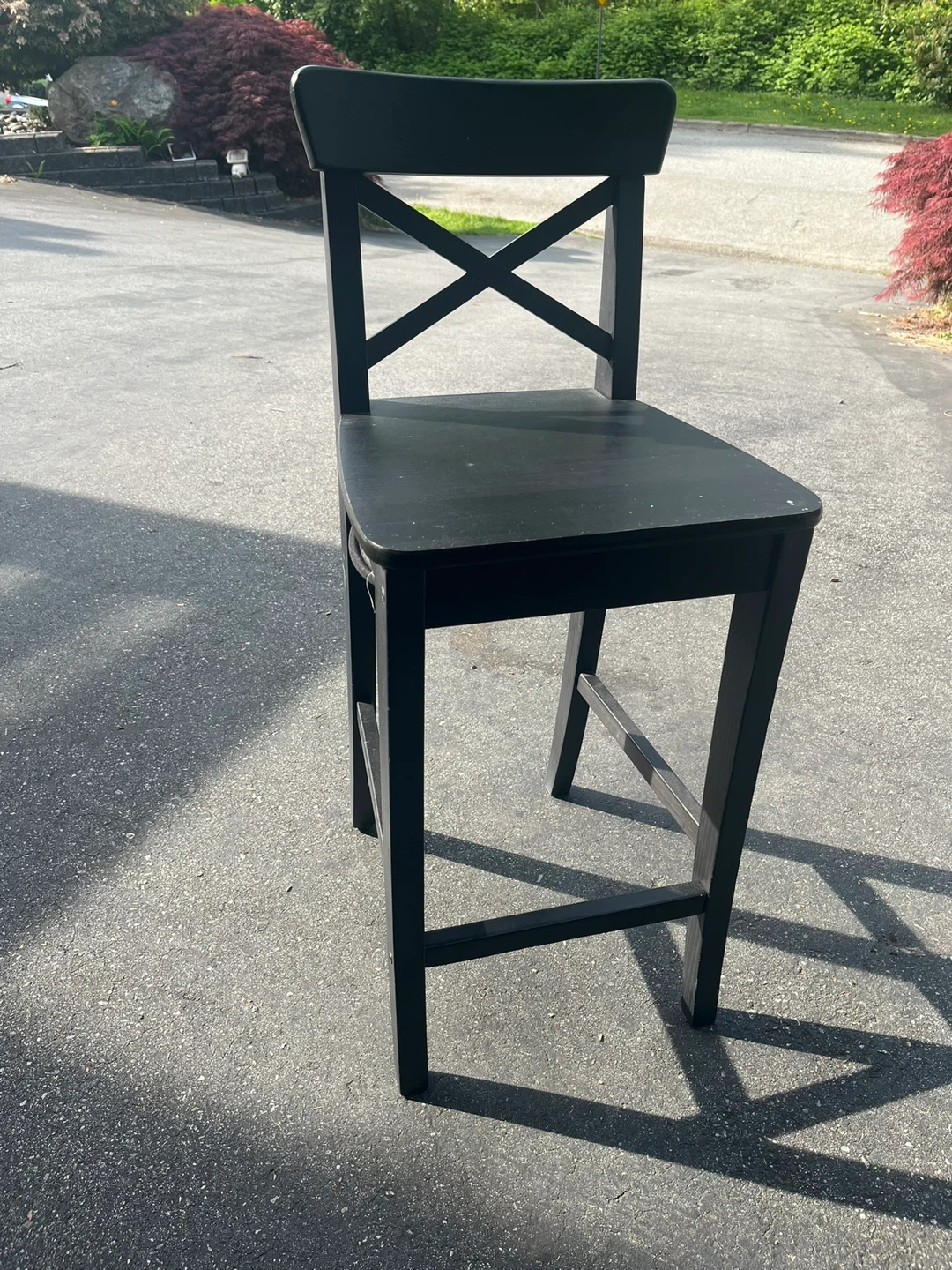 Black Wooden Bar Stool