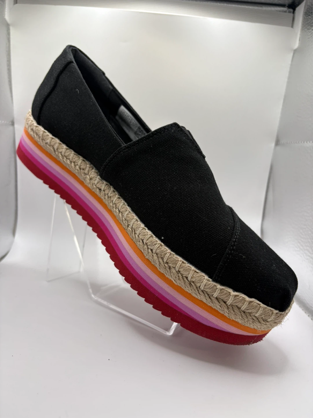 7.5 - TOMS Black Espadrille Platform Shoes - Women's Size 7.5 - photo 4