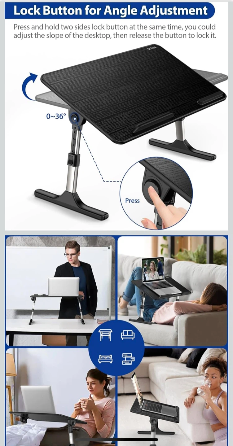 Adjustable Laptop Bed Tray Table