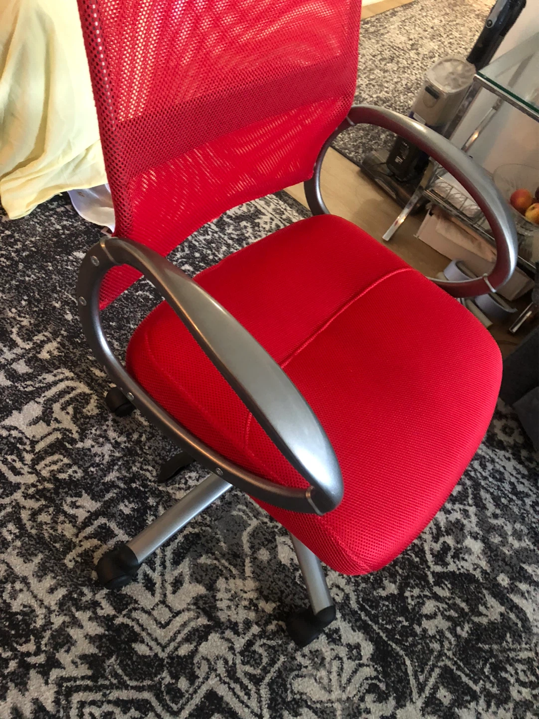 Red Office Chair with Mesh Back - photo 3