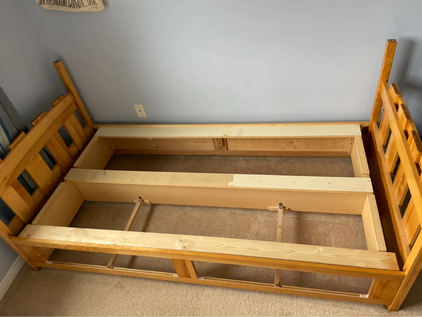 Twin Bed Frame with Drawers (Needs Repair) - photo 4