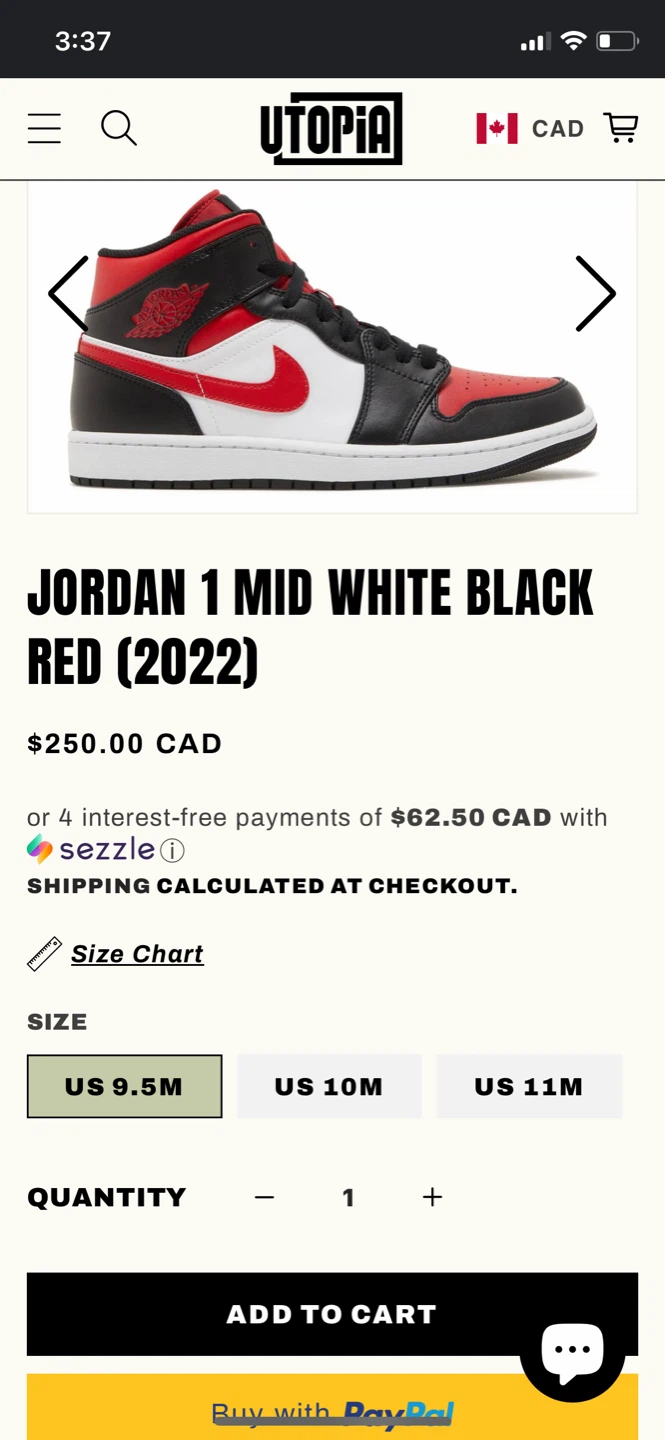 Air Jordan 1 Mid White Black Red (2022) Sneakers - photo 3
