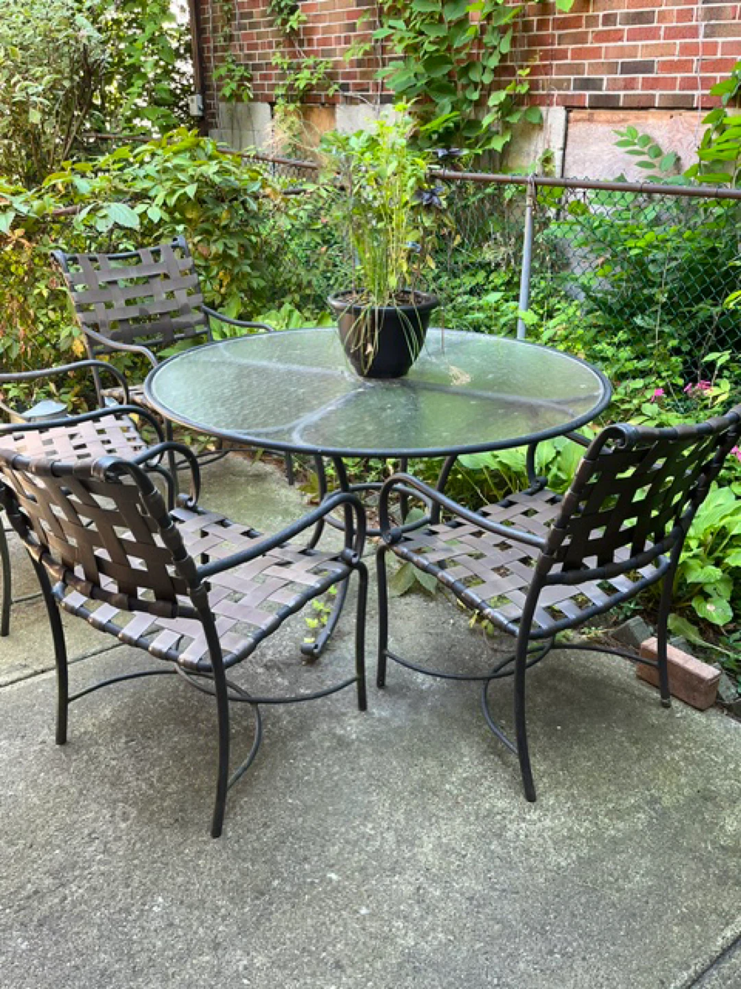 Glass Top Patio Dining Set with 4 Chairs - photo 2