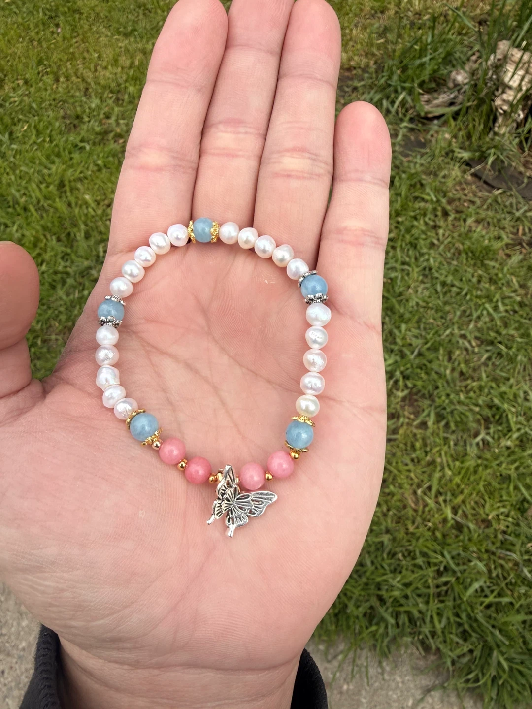 Freshwater Pearl Butterfly Bracelet | Fairycore Jewelry