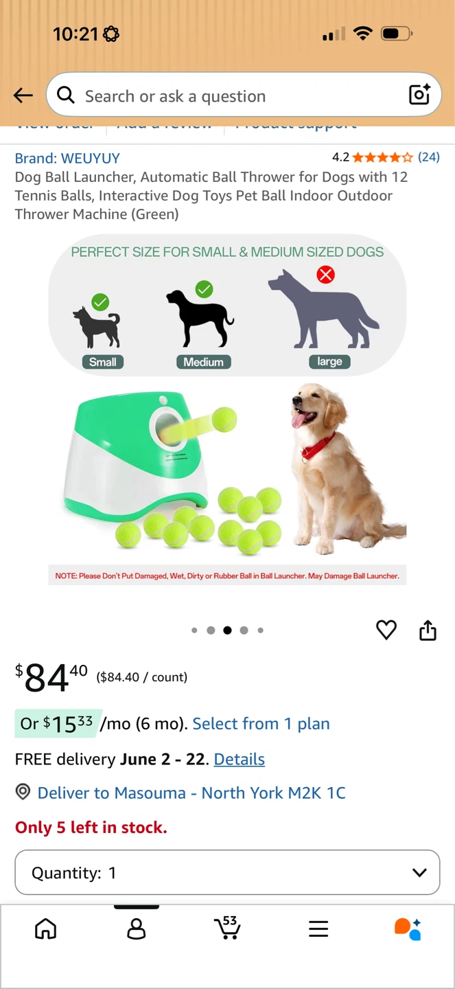 WEUYUY Automatic Dog Ball Launcher with 12 Tennis Balls (Green) - photo 4