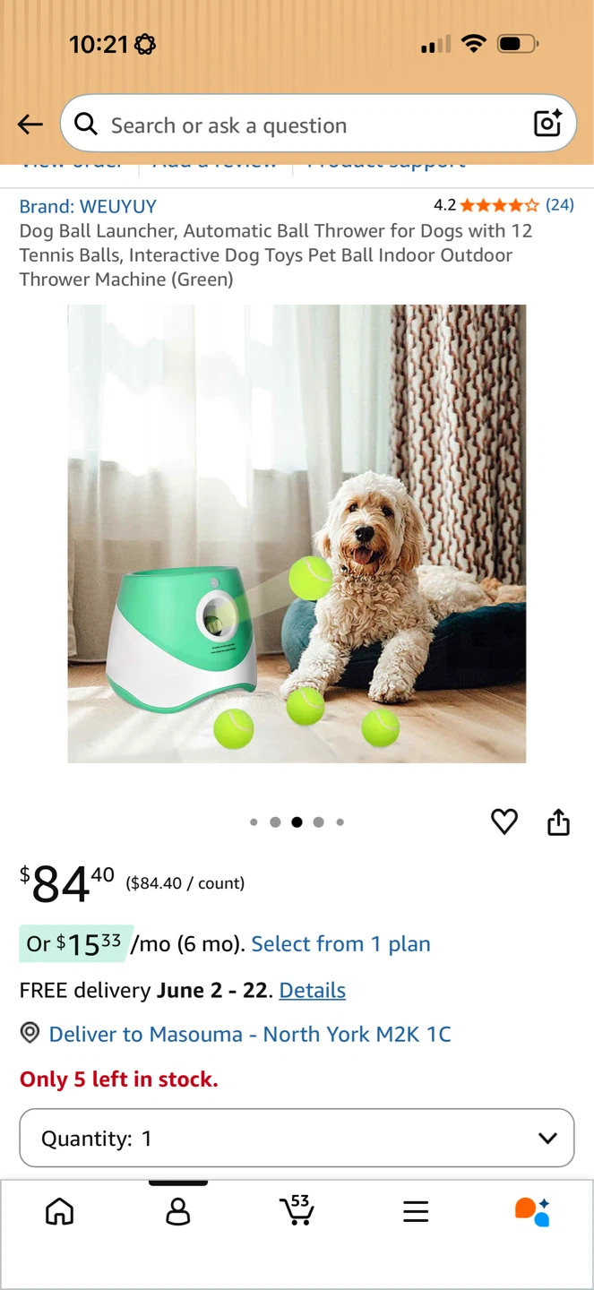 WEUYUY Automatic Dog Ball Launcher with 12 Tennis Balls (Green) - photo 5