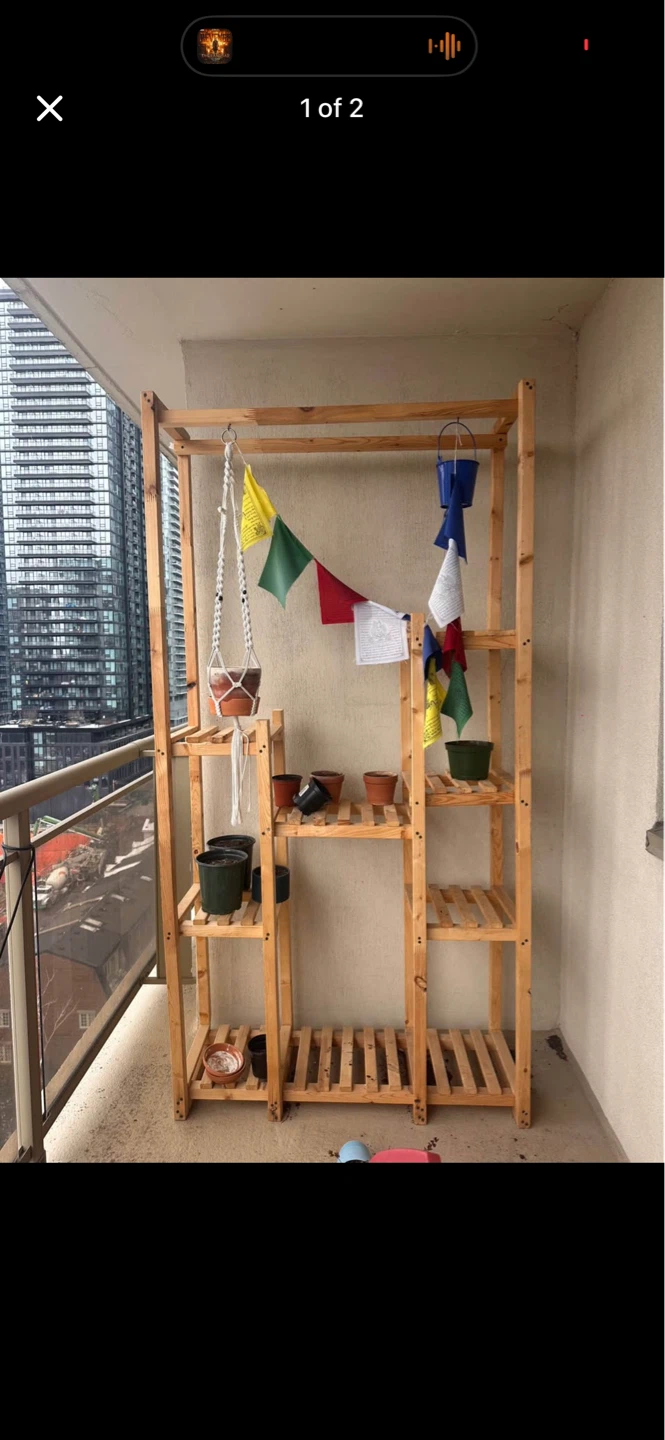 Wooden plant shelf 7 ft - photo 2