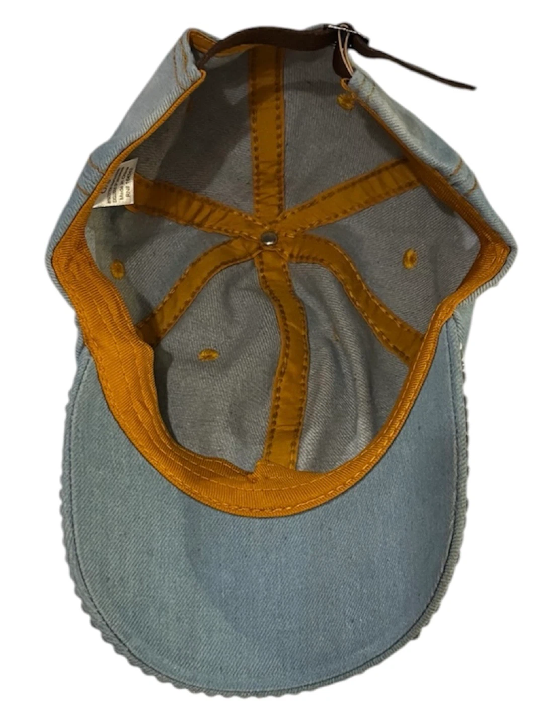 Denim Baseball Cap with Rhinestone Butterfly and Brim - photo 4
