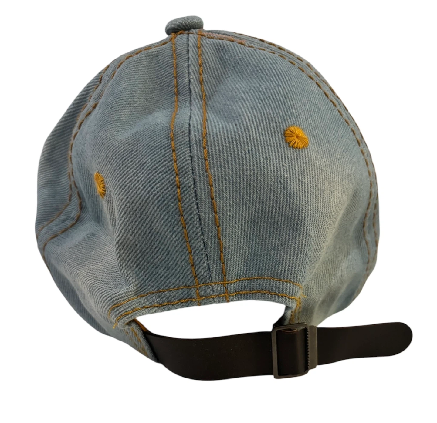 Denim Baseball Cap with Rhinestone Butterfly and Brim - photo 3